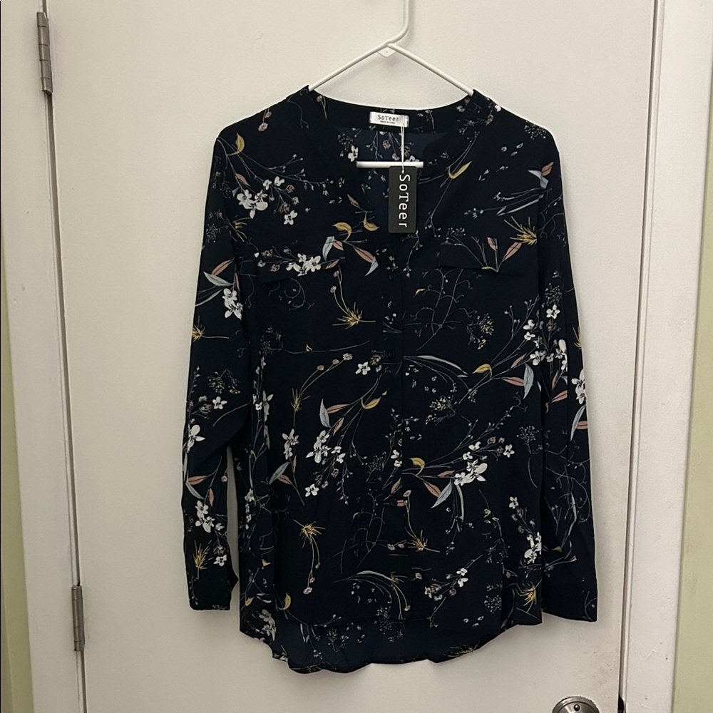 Soreve Women's Floral Black Blouse